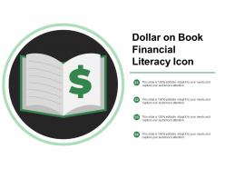 Dollar on book financial literacy icon