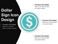 Dollar sign icon design ppt sample download