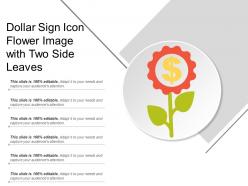 Dollar sign icon flower image with two side leaves