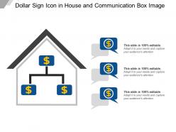 Dollar sign icon in house and communication box image