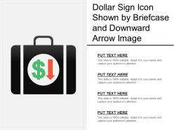 Dollar sign icon shown by briefcase and downward arrow image