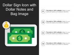 Dollar sign icon with dollar notes and bag image