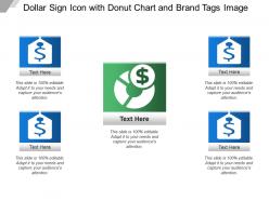 Dollar sign icon with donut chart and brand tags image