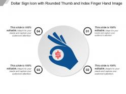 Dollar Sign Icon With Rounded Thumb And Index Finger Hand Image