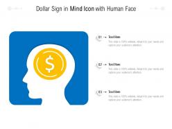 Dollar sign in mind icon with human face