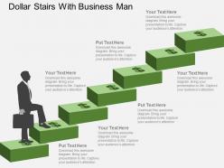 Dollar stairs with business man flat powerpoint design