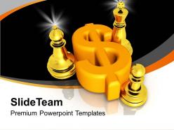 Dollar symbol with chess mates game powerpoint templates ppt themes and graphics 0213