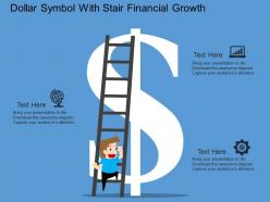Dollar symbol with stair financial growth flat powerpoint design