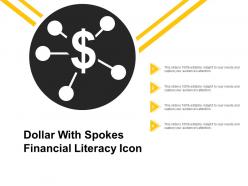 Dollar with spokes financial literacy icon