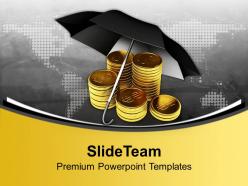 Dollar with umbrella success business powerpoint templates ppt themes and graphics 0213