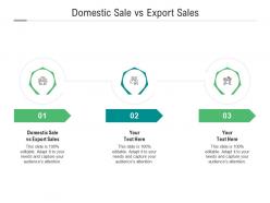 Domestic sale vs export sales ppt powerpoint presentation infographic template professional cpb