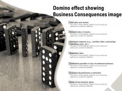 Domino effect showing business consequences image
