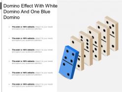 Domino Effect With White Domino And One Blue Domino