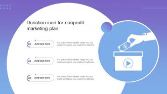 Donation Icon For Nonprofit Marketing Plan