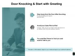 Door knocking and start with greeting knocking trust ppt powerpoint presentation outline backgrounds