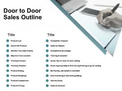 Door To Door Sales Outline Product Comparison Ppt Powerpoint Presentation File Guide