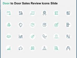 Door to door sales review icons slide a150 ppt powerpoint presentation outline clipart