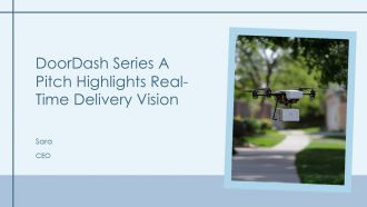 Doordash Series A Pitch Highlights Real Time Delivery Vision PPT Guidelines AT