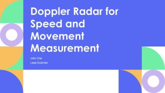Doppler Radar For Speed And Movement Measurement PPT Guidelines AT