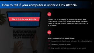DoS and DDoS Attacks In Cyber Security Training Ppt Downloadable Content Ready
