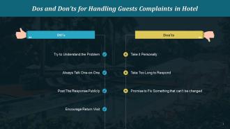 Dos And Does Not For Handling Guests Complaints In Hotels Training Ppt