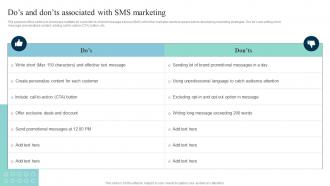 Dos And Donts Associated Leveraging SMS Marketing Strategy For Better MKT SS V