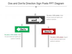Dos and donts direction sign posts ppt diagram