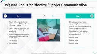 Dos And Donts For Effective Strategic Approach To Supplier Relationship Management
