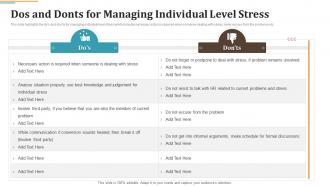 Dos And Donts For Managing Occupational Stress Management Strategies