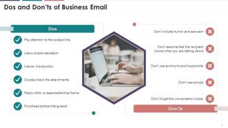 Dos And Donts Of Business Email Etiquette Training Ppt