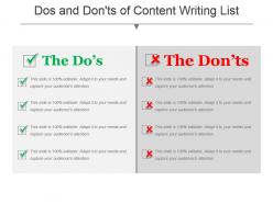 Dos and donts of content writing list powerpoint shapes