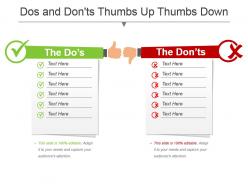 Dos and dontsthumbs up thumbs down powerpoint template