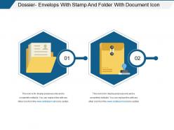 Dossier envelops with stamp and folder with document icon
