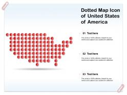 Dotted map icon of united states of america