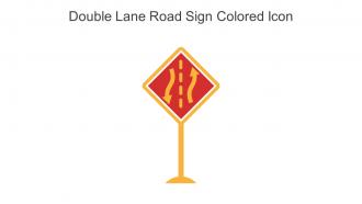 Double Lane Road Sign Colored Icon In Powerpoint Pptx Png And Editable Eps Format