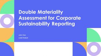 Double Materiality Assessment For Corporate Sustainability Reporting PPT Information AT