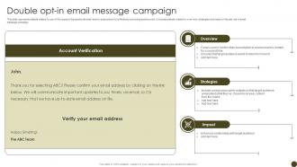 Double Opt In Email Message Tactics To Effectively Promote Sports Events Strategy SS V