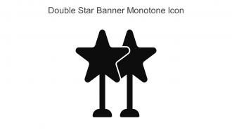 Double Star Banner Monotone Icon In Powerpoint Pptx Png And Editable Eps Format