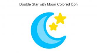 Double Star With Moon Colored Icon In Powerpoint Pptx Png And Editable Eps Format