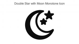 Double Star With Moon Monotone Icon In Powerpoint Pptx Png And Editable Eps Format