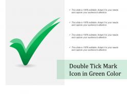 Double tick mark icon in green color