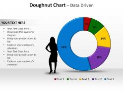 Doughnut chart data driven with silhouette standing slides diagrams templates powerpoint info graphics
