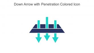 Down Arrow With Penetration Colored Icon In Powerpoint Pptx Png And Editable Eps Format