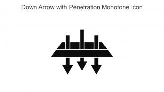 Down Arrow With Penetration Monotone Icon In Powerpoint Pptx Png And Editable Eps Format