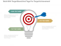 Download bulb with target board and tags for target achievement flat powerpoint design