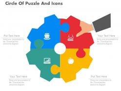 Download circle of puzzle and icons for search engine optimization flat powerpoint design