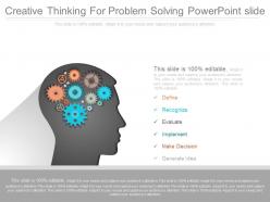 Download creative thinking for problem solving powerpoint slide