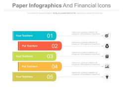 download Five Paper Infographics And Financial Icons Flat Powerpoint Design
