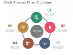 Download five staged circle process chart and icons flat powerpoint design