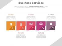 Download five staged for business services flat powerpoint design